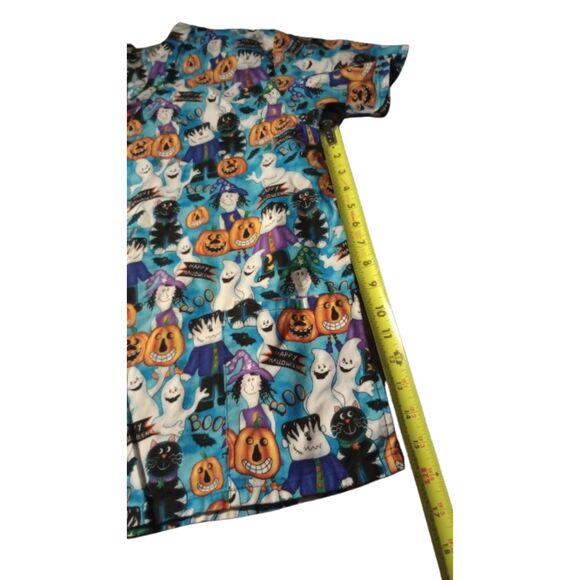 Fundamentally Cotton by White Swan Women's Size Small Halloween Scrub Top - Picture 4 of 6